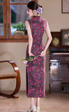 Zinnia Fuchsia Lace Cheongsam Dress