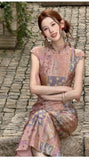 Kaia Jacquard Print Cheongsam Dress