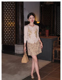 Rosalinda 2-Piece Floral Embroidered Cheongsam Set