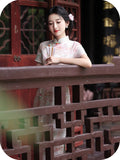 Serenity Pink Slim-Fit Cheongsam Dress