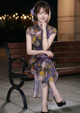 Ramona Purple Modern Cheongsam Dress