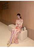 Delilah Gradient Floral Silk Cheongsam Dress