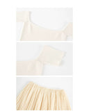 Tatiana 2-Piece Cotton Knit Top Chiffon Skirt Cheongsam Set