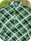 Tiara Green Check Sleeveless Cheongsam