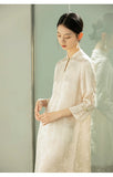 Cyclamen Acetate Apricot Cheongsam Dress