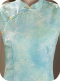 Leonie Blue Lotus Jacquard Cheongsam