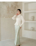 Cassandra White Embroidered Cheongsam Top