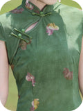 Zephyr Green Slim-Fit Cheongsam Dress