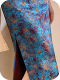 Adela Blue Breathable Long Cheongsam