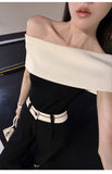 Clementine 2-Piece Color-Block Knit Cheongsam Set