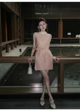 Clover Satin Pink Cheongsam Dress