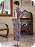 Magnolia Purple Lightweight Cheongsam Dress