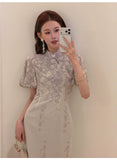 Eva Gradient Embroidered Cheongsam Dress