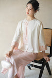 Katarina Cloud White Loose Cheongsam Top
