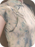 Ming Blue Sleeveless Jacquard Cheongsam