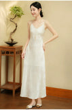 Unakite Beige Sequin Embroidered Cheongsam Top