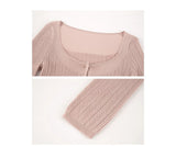 Villa 2-Piece Knit Top and Mesh Cheongsam Skirt