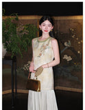 Acacia Lace Jacquard Cheongsam Dress