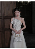 Felicity 2-Piece Bow Accent Lace Cheongsam Set