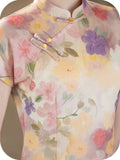 Arcturus Crabapple Blue Short Cheongsam