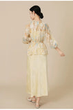 Raffaella 2-Piece Yellow Silk Cheongsam Set