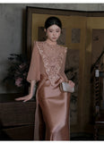 Mila 2-Piece Lace Overlay Cheongsam Set