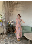 Kaia Jacquard Print Cheongsam Dress