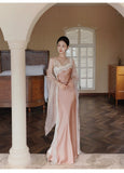 Seraphina Lace Satin Cheongsam Dress