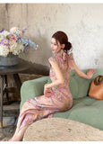 Kaia Jacquard Print Cheongsam Dress
