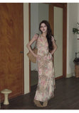 Larissa Rose Print Lace Cheongsam Dress