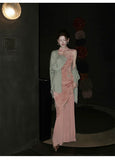Stardust Silk Jacquard Cheongsam Dress