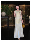 Acacia Lace Jacquard Cheongsam Dress