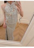 Nocturne 2-Piece Lace Jacquard Cheongsam Set