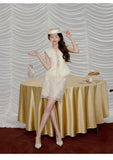 Xena 2-Piece Lace Cheongsam Set