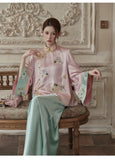 Belladonna 2-Piece Embroidered Acetate Cheongsam Set