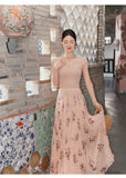 Monarch Gradient Floral Pleated Cheongsam Skirt