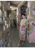 Hana Jacquard Cheongsam Dress with Shawl