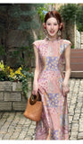 Kaia Jacquard Print Cheongsam Dress
