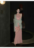 Stardust Silk Jacquard Cheongsam Dress