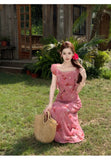 Lavinia Gradient Gold Print Cheongsam Dress