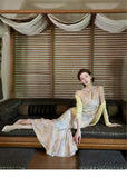 Shimmer Gradient Floral Cheongsam Dress