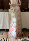 Crescendo 2-Piece Embroidered Halter Cheongsam Set