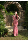 Lavinia Gradient Gold Print Cheongsam Dress