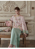 Belladonna 2-Piece Embroidered Acetate Cheongsam Set