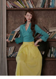 Marigold 2-Piece High-Cotton Cheongsam Set