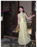 Penelope 2-Piece Wax-Dye Beaded Cheongsam Set