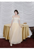 Tatiana 2-Piece Cotton Knit Top Chiffon Skirt Cheongsam Set