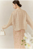 Peridot Pink Jacquard Cheongsam Dress