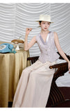 Haute 2-Piece Embroidered Linen Satin Cheongsam Set