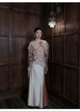 Bella 2-Piece Lace Satin Cheongsam Set